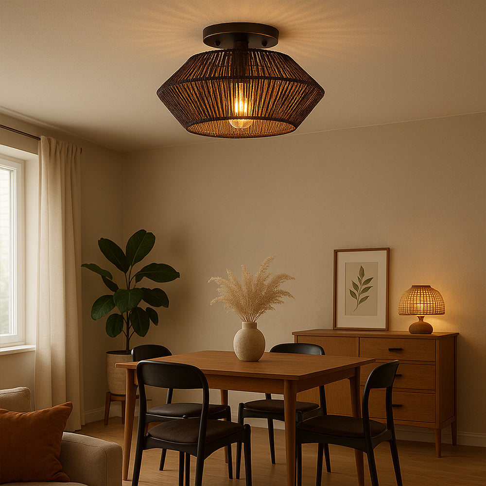 Bamboo Woven Ceiling Light
