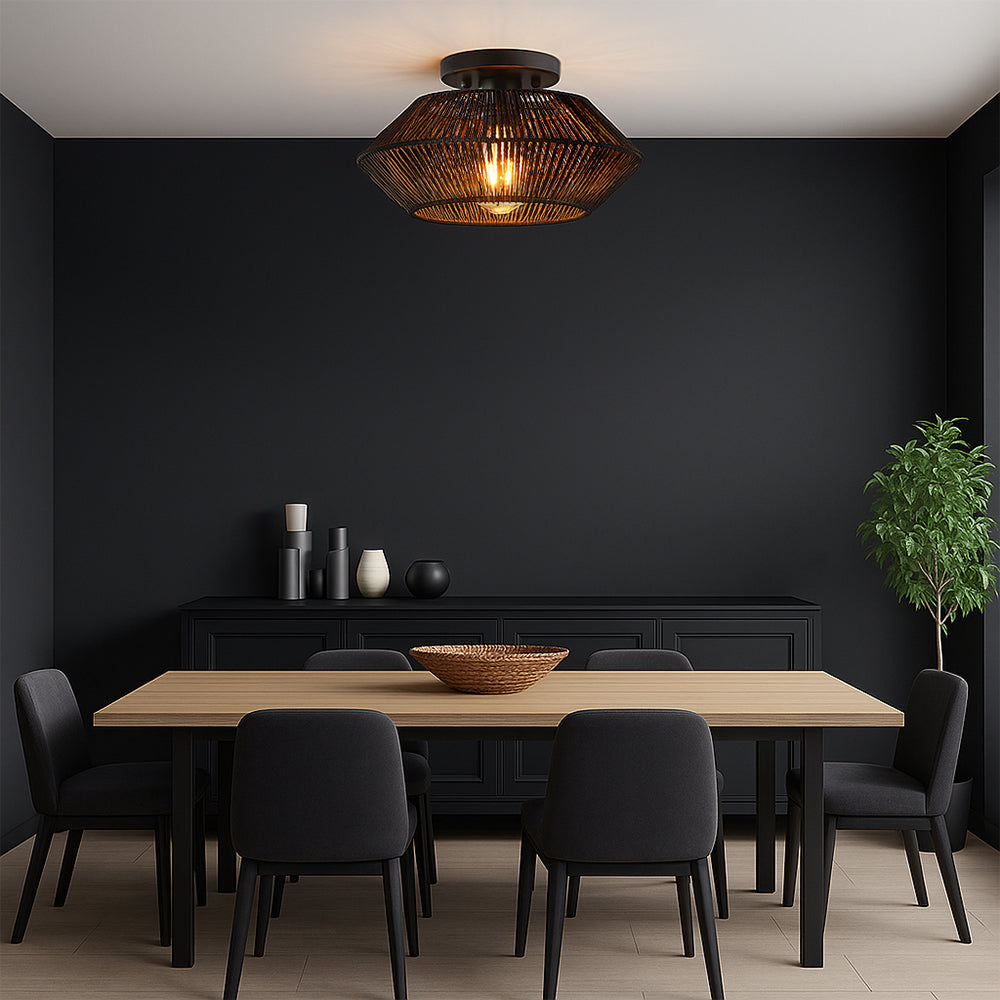 Bamboo Woven Ceiling Light