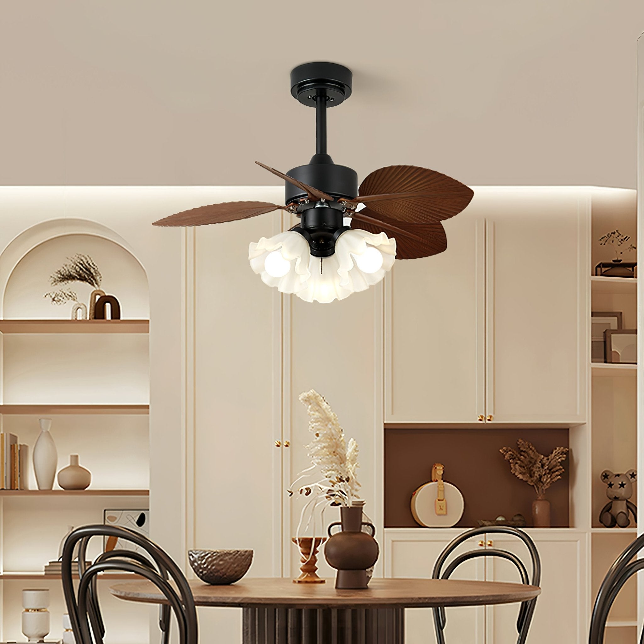 Floriva Vintage Botanical Ceiling Fan Light