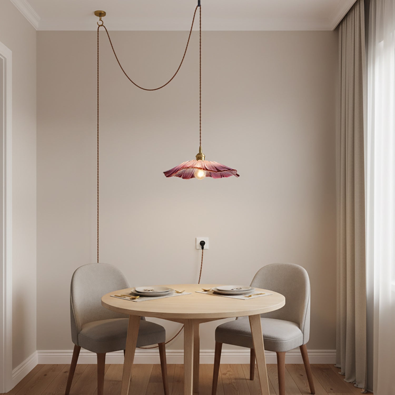 Flora Glass Plug-In Pendant Light