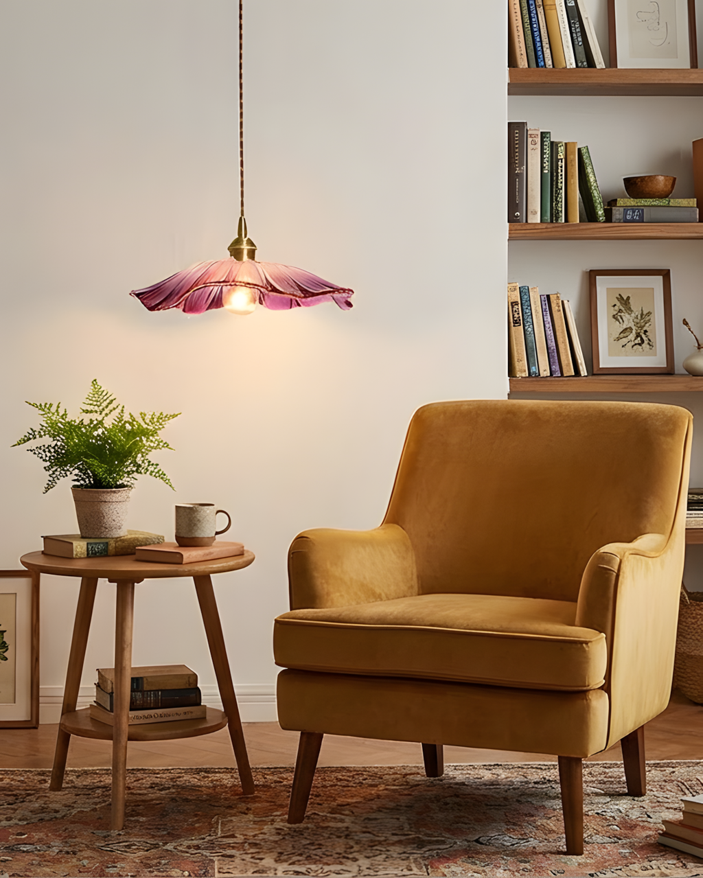 Flora Glass Plug-In Pendant Light