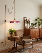 Flora Glass Plug-In Pendant Light