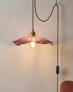 Flora Glass Plug-In Pendant Light