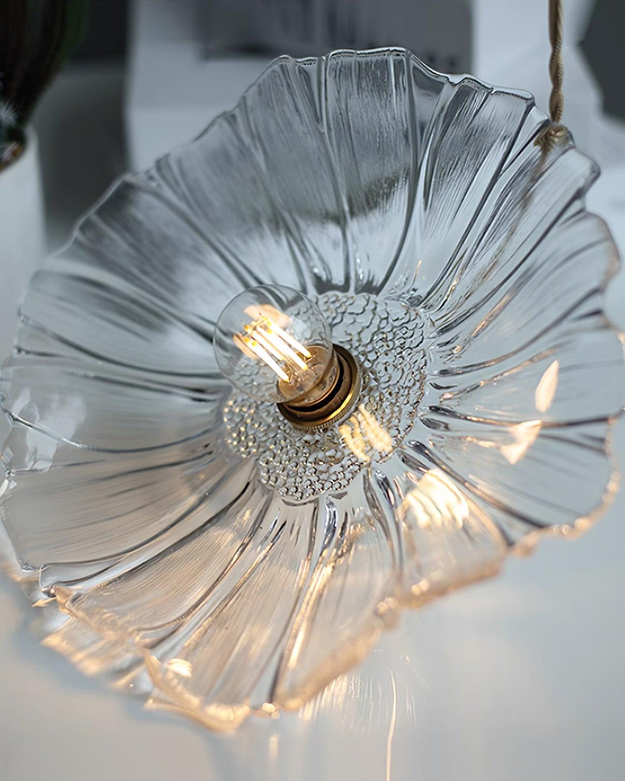 Flower Petal Glass Pendant Light