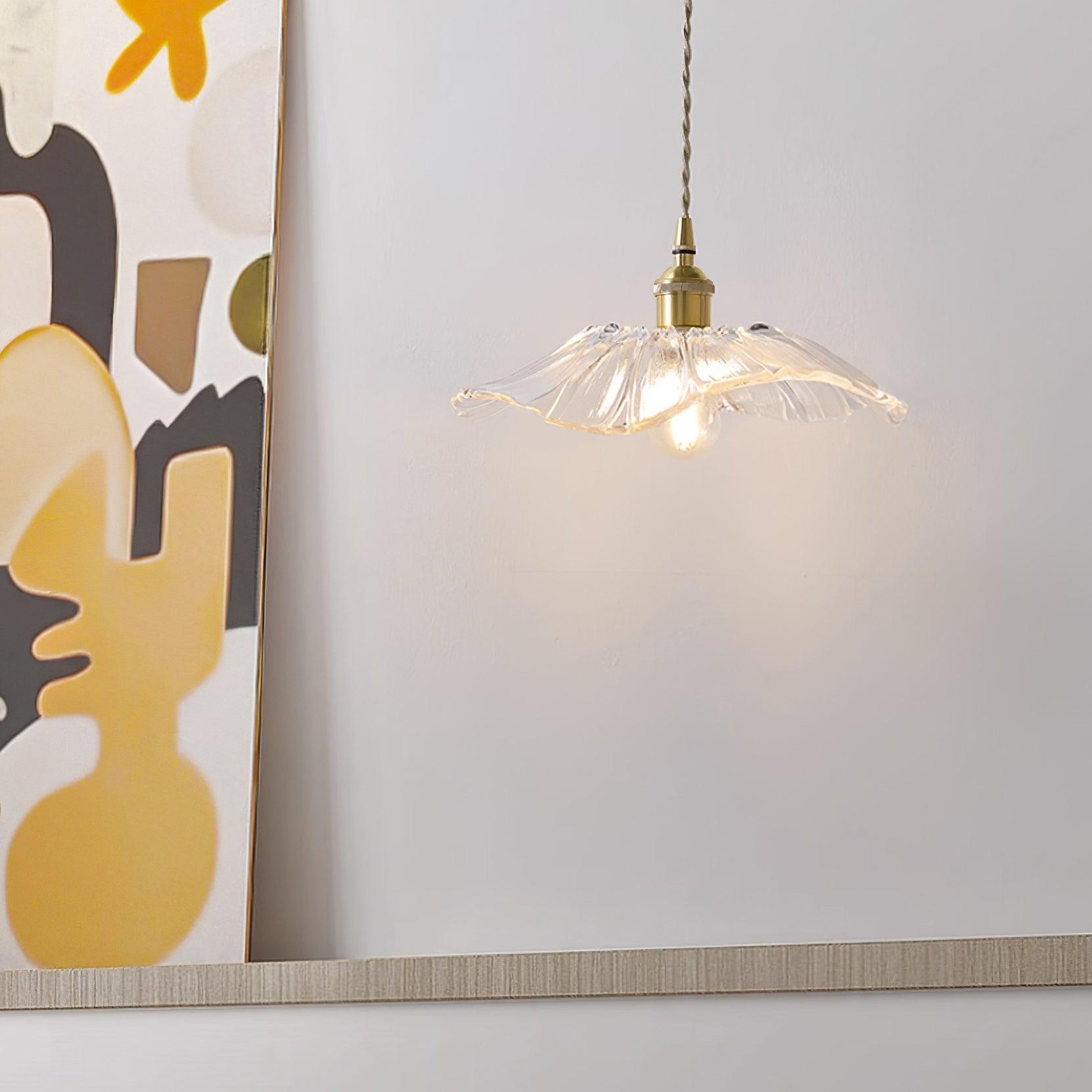 Flower Petal Glass Pendant Light