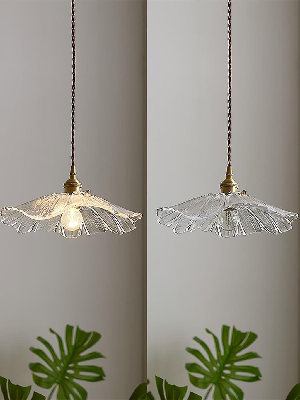 Flower Petal Glass Pendant Light