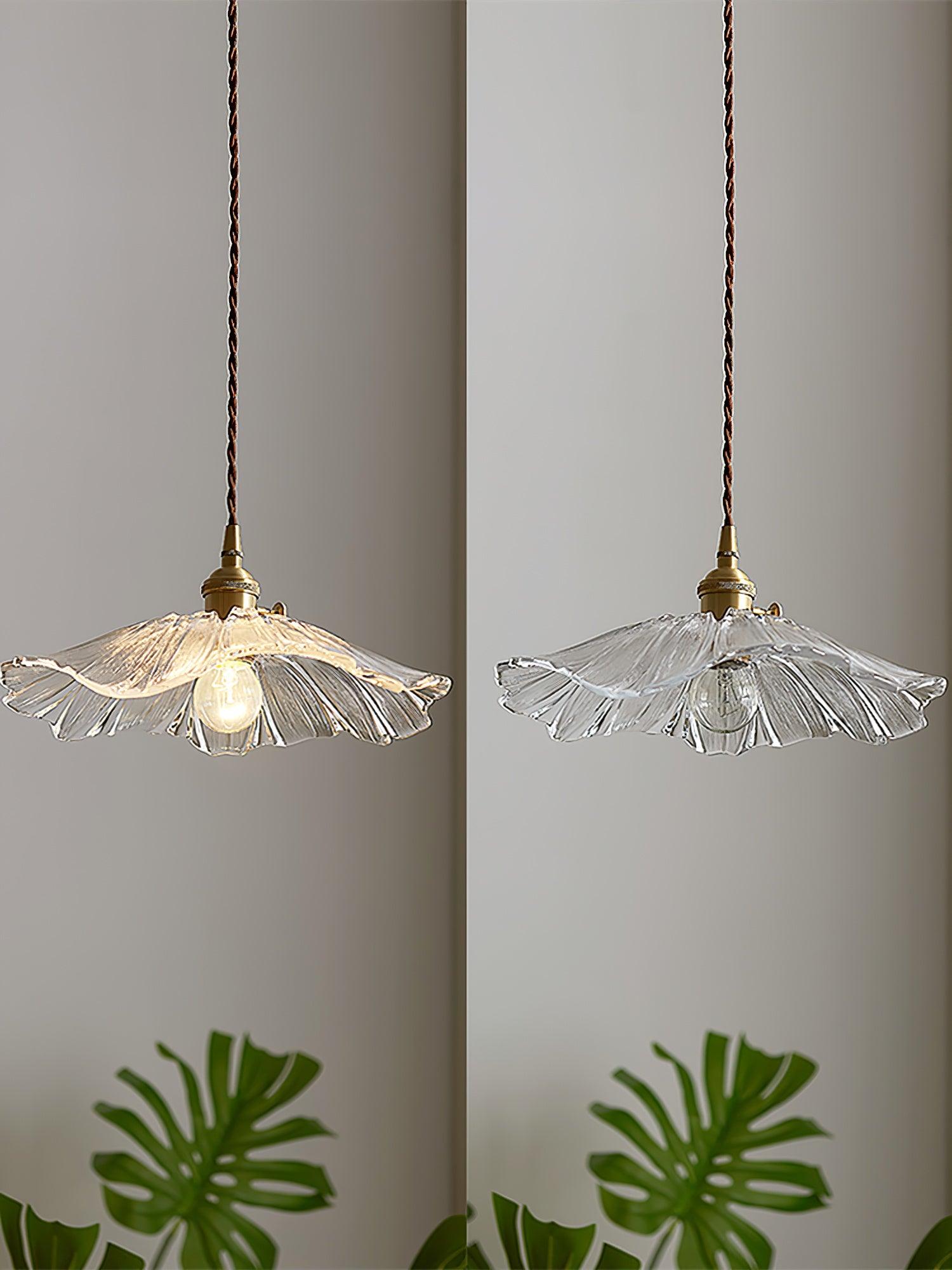 Flower Petal Glass Pendant Light