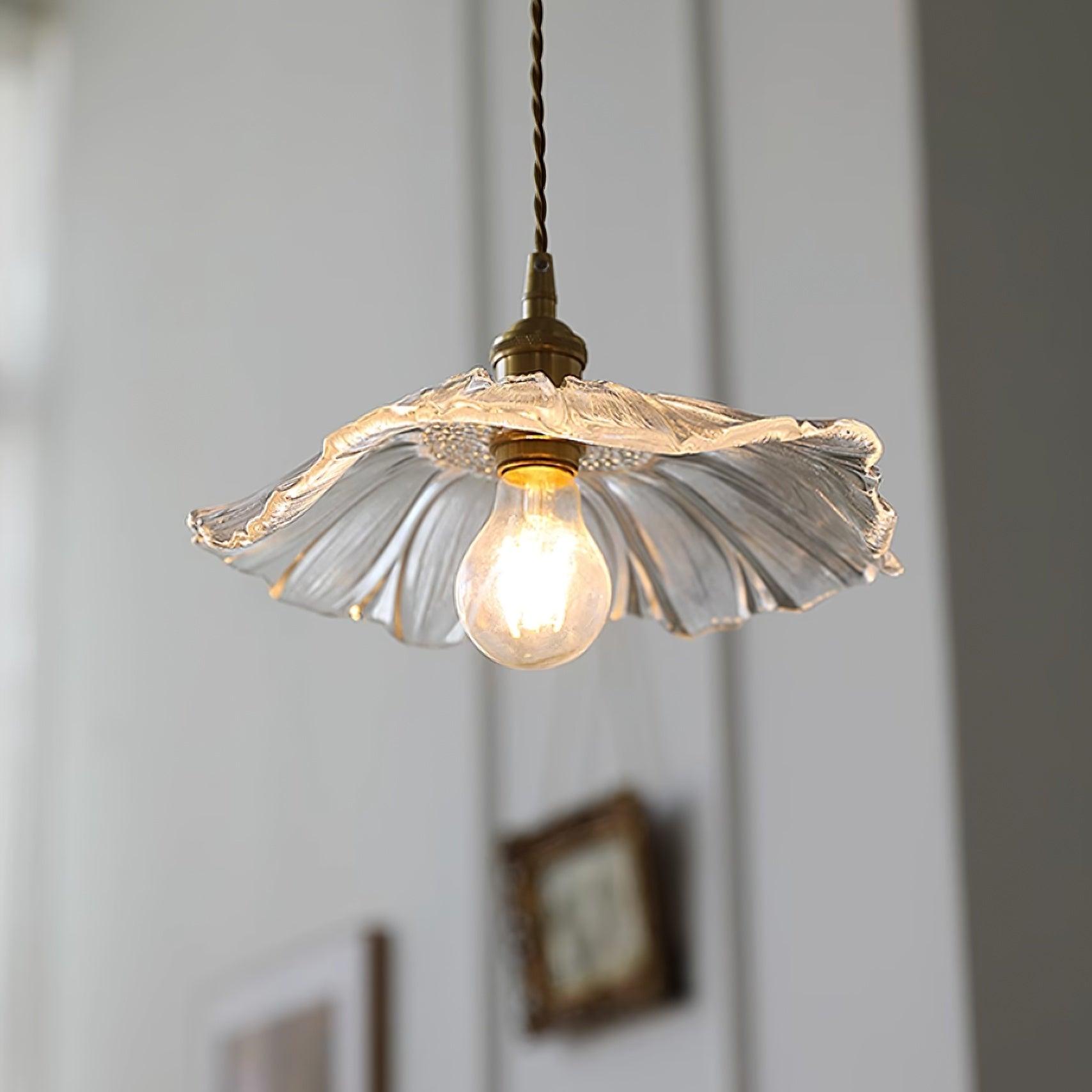 Flower Petal Glass Pendant Light
