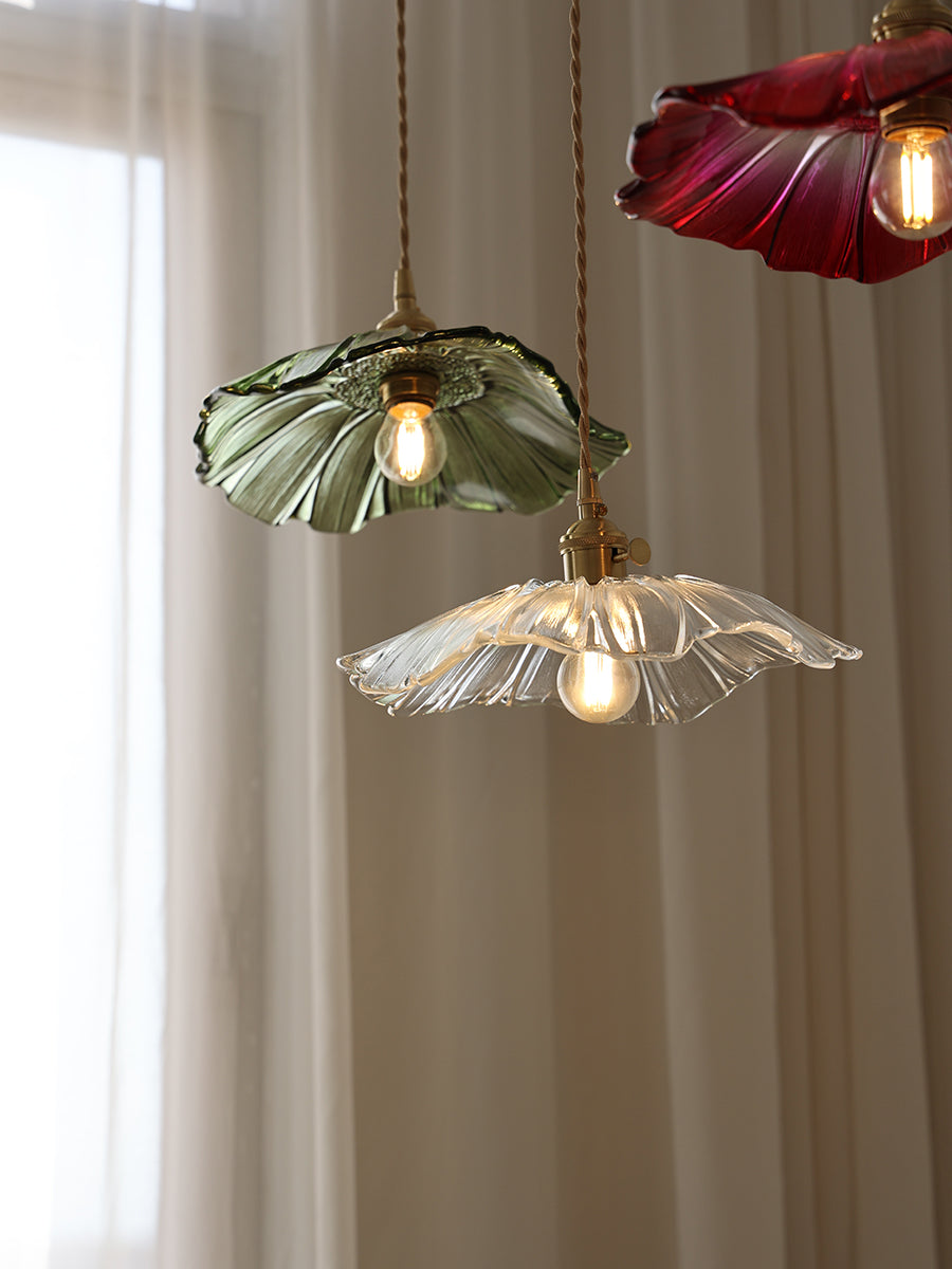 Flora Glass Plug-In Pendant Light