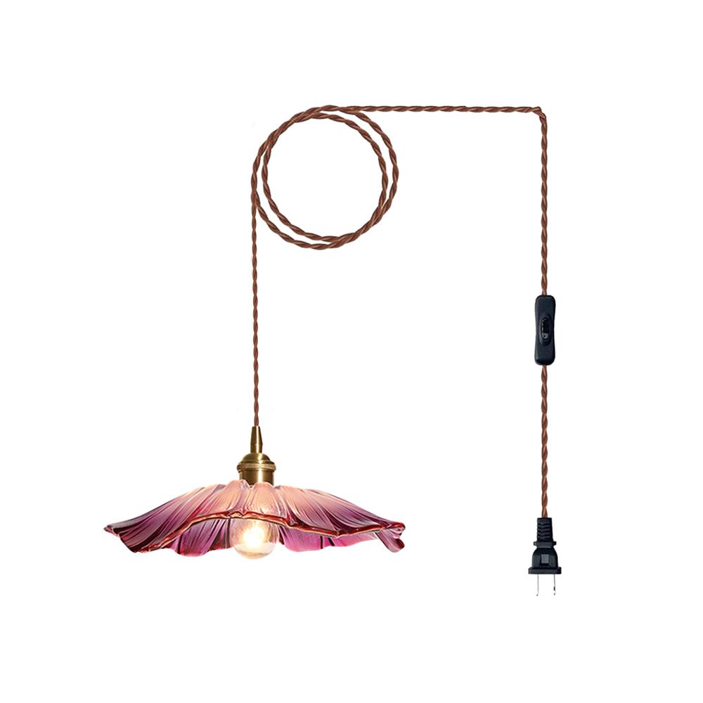 Flora Glass Plug-In Pendant Light