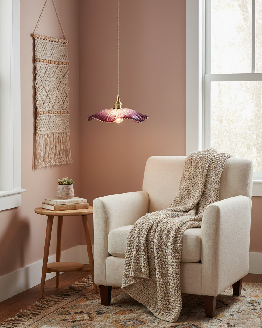 Flora Glass Plug-In Pendant Light