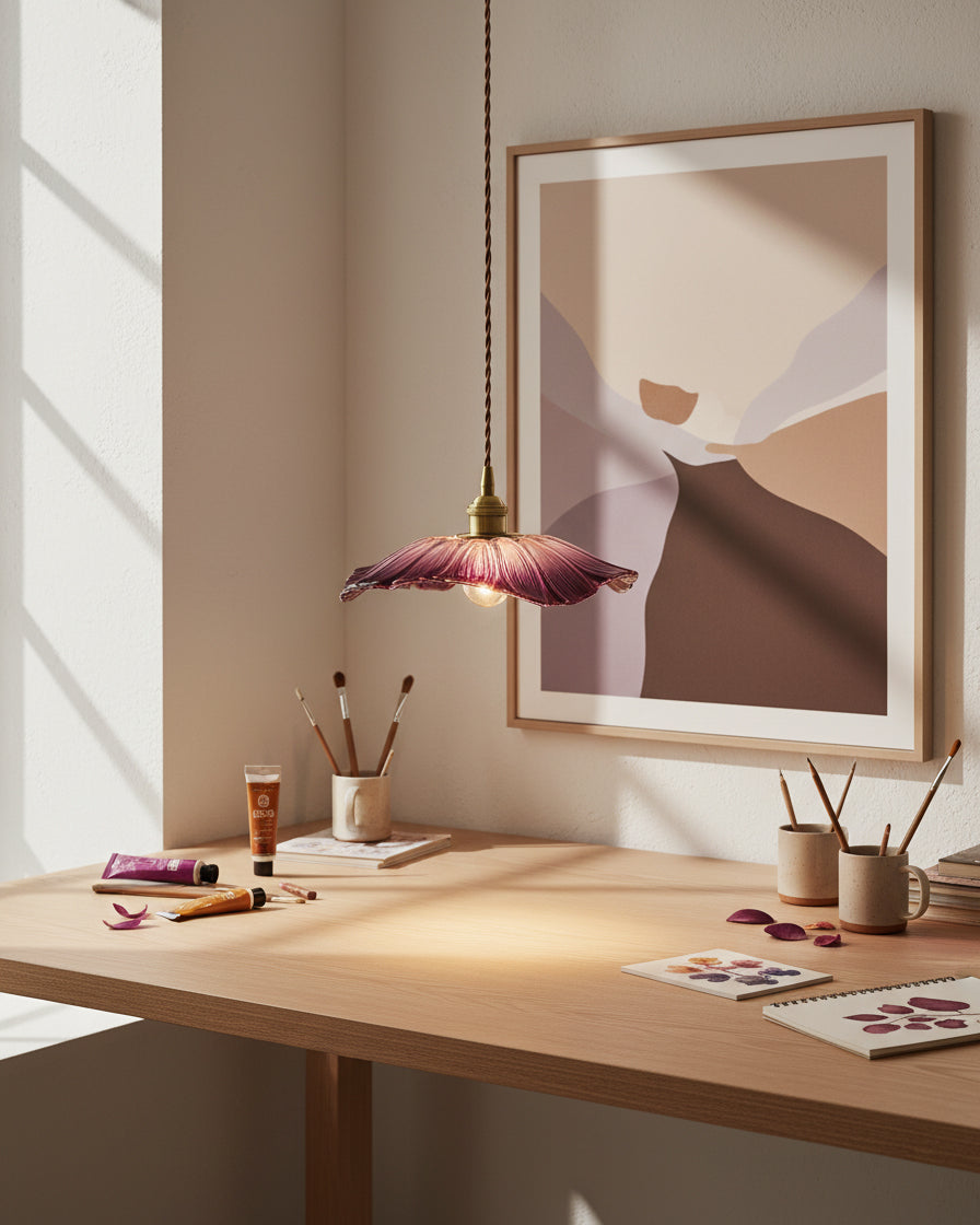 Flora Glass Plug-In Pendant Light