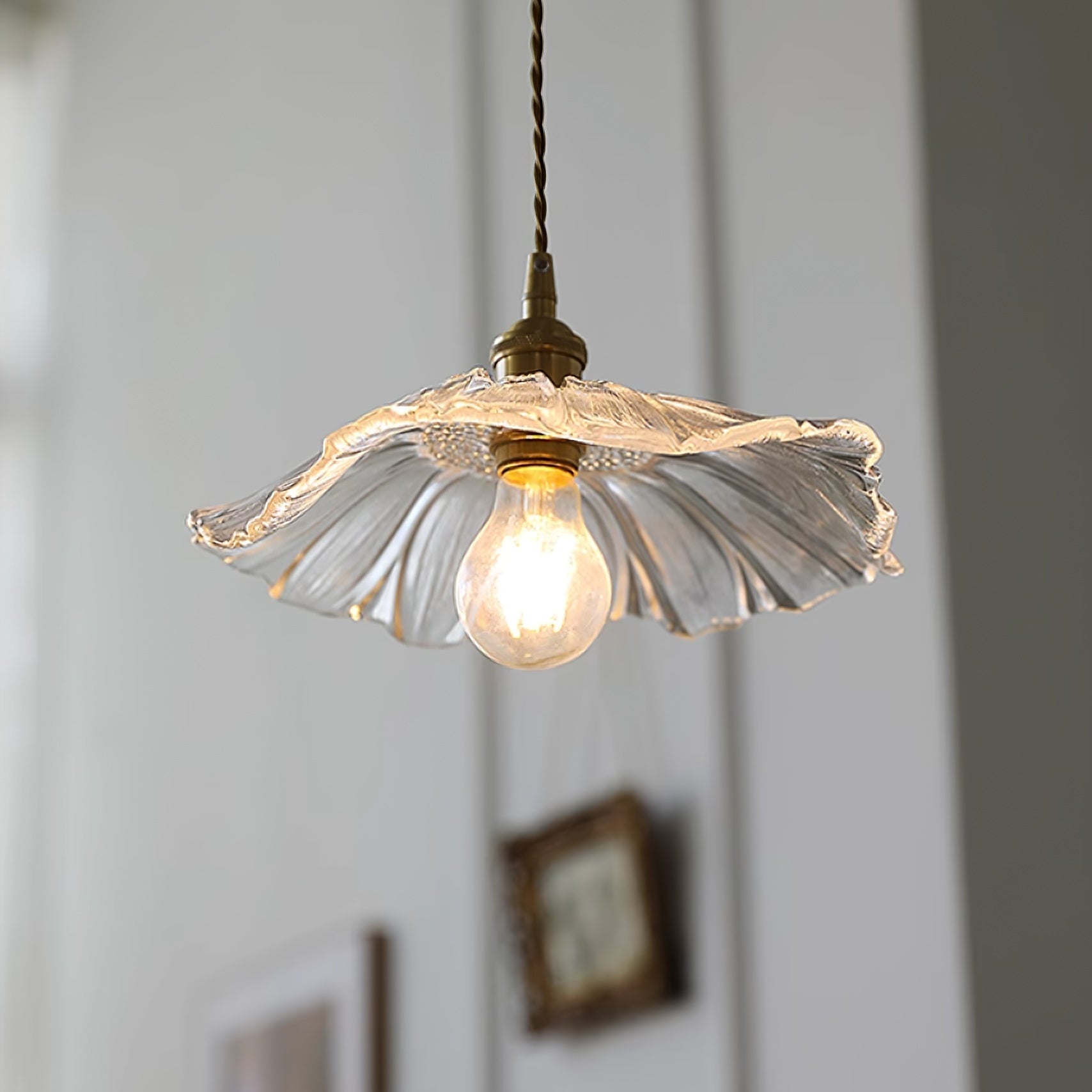 Flora Glass Plug-In Pendant Light