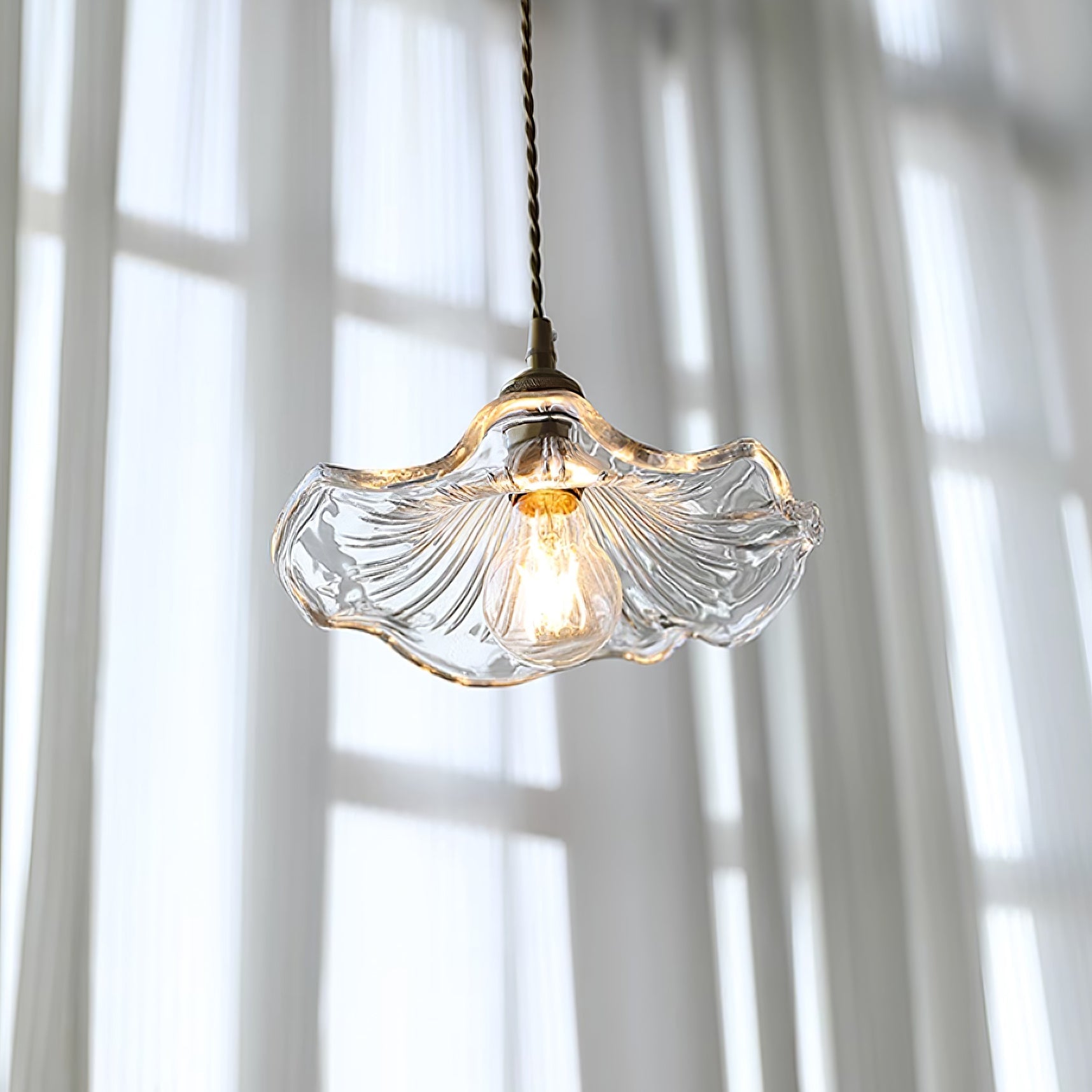 Flora Glass Plug-In Pendant Light