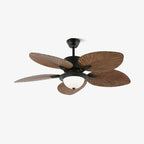 Sculptural Banana Leaf Ceiling Fan Light Fixture