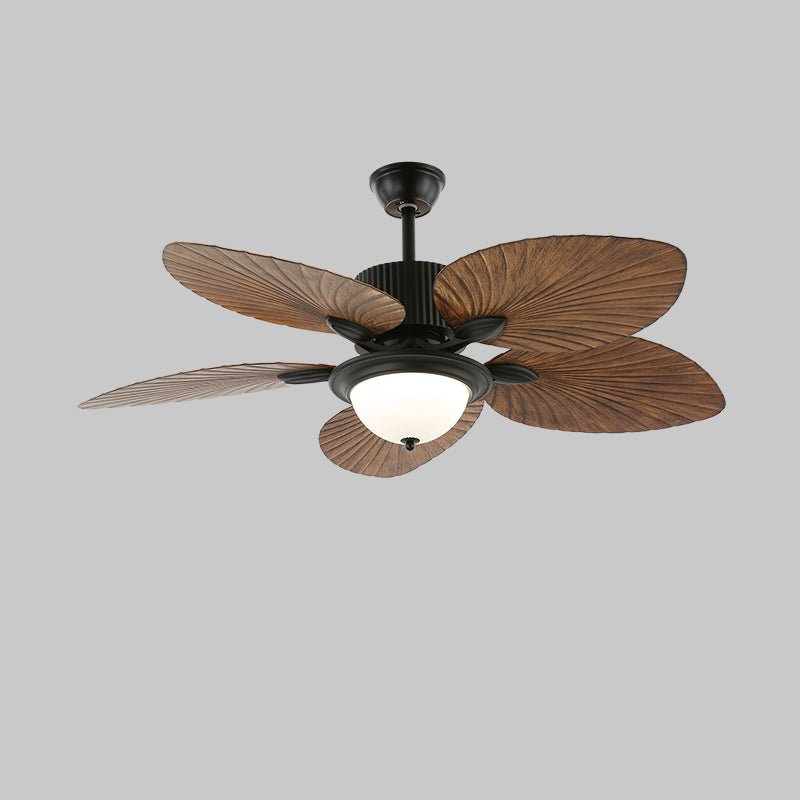 Sculptural Banana Leaf Ceiling Fan Light Fixture