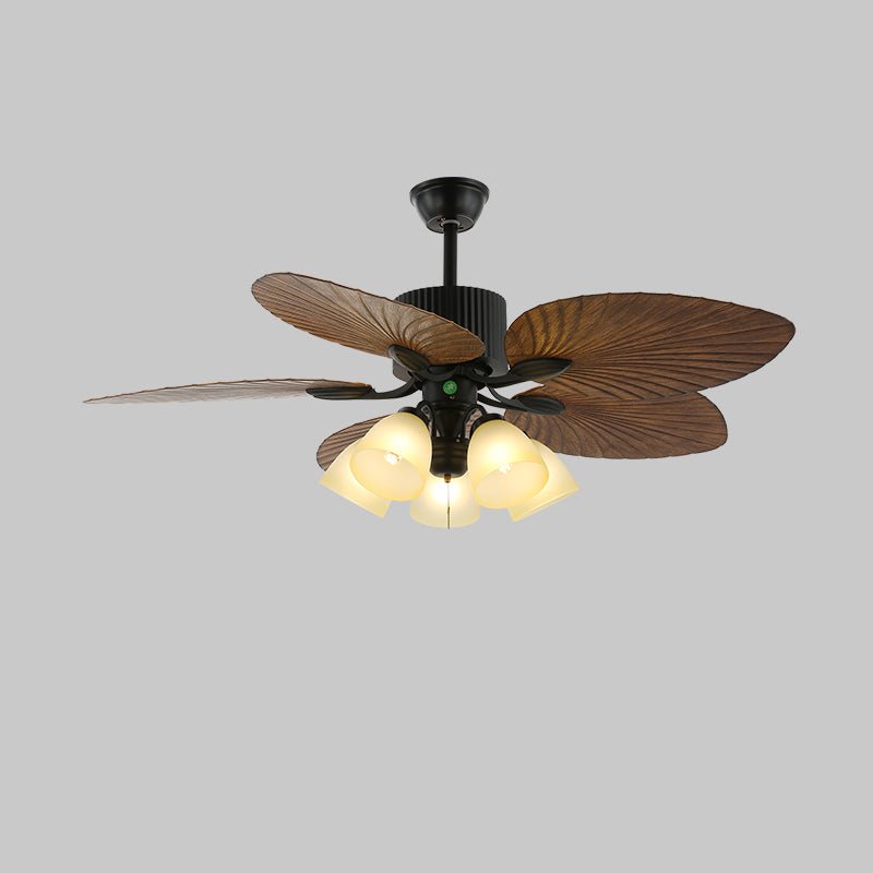 Sculptural Banana Leaf Ceiling Fan Light Fixture