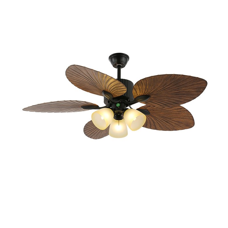 Sculptural Banana Leaf Ceiling Fan Light Fixture