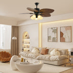 Sculptural Banana Leaf Ceiling Fan Light Fixture