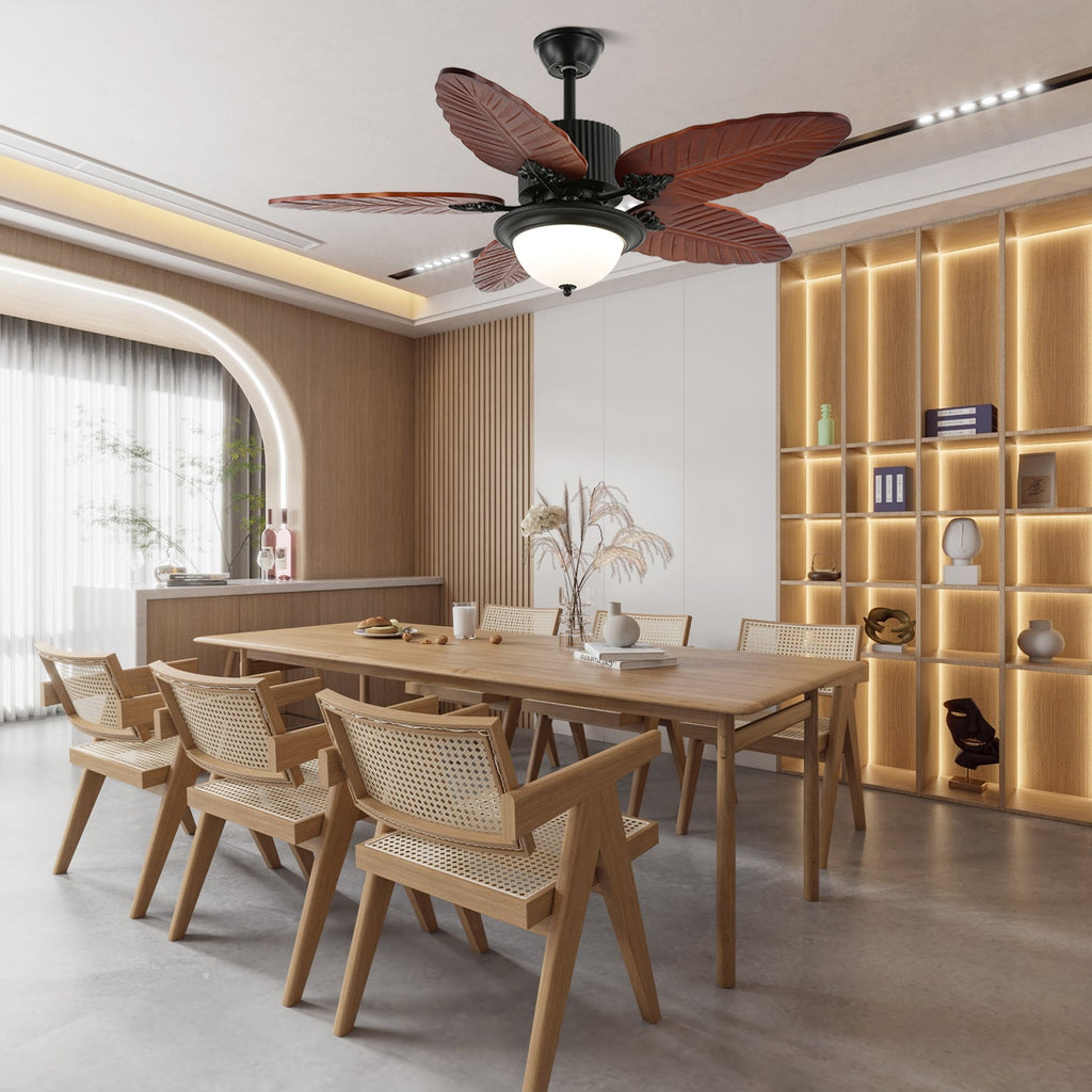 Banana Leaf Ceiling Fan Light with Tropical Blades