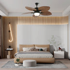 Sculptural Banana Leaf Ceiling Fan Light Fixture