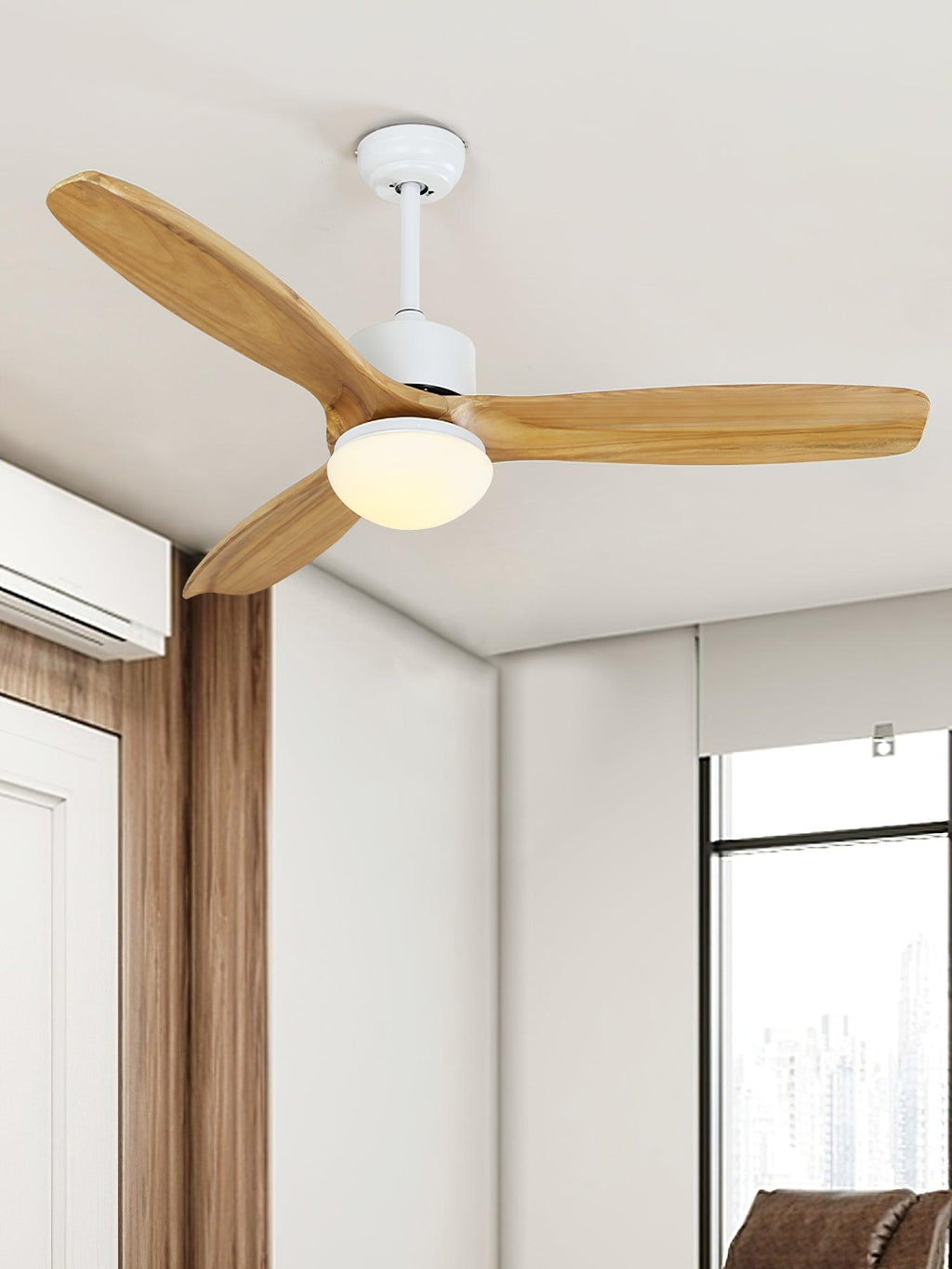 Harborough Sculpted Wood Blade Ceiling Fan Light