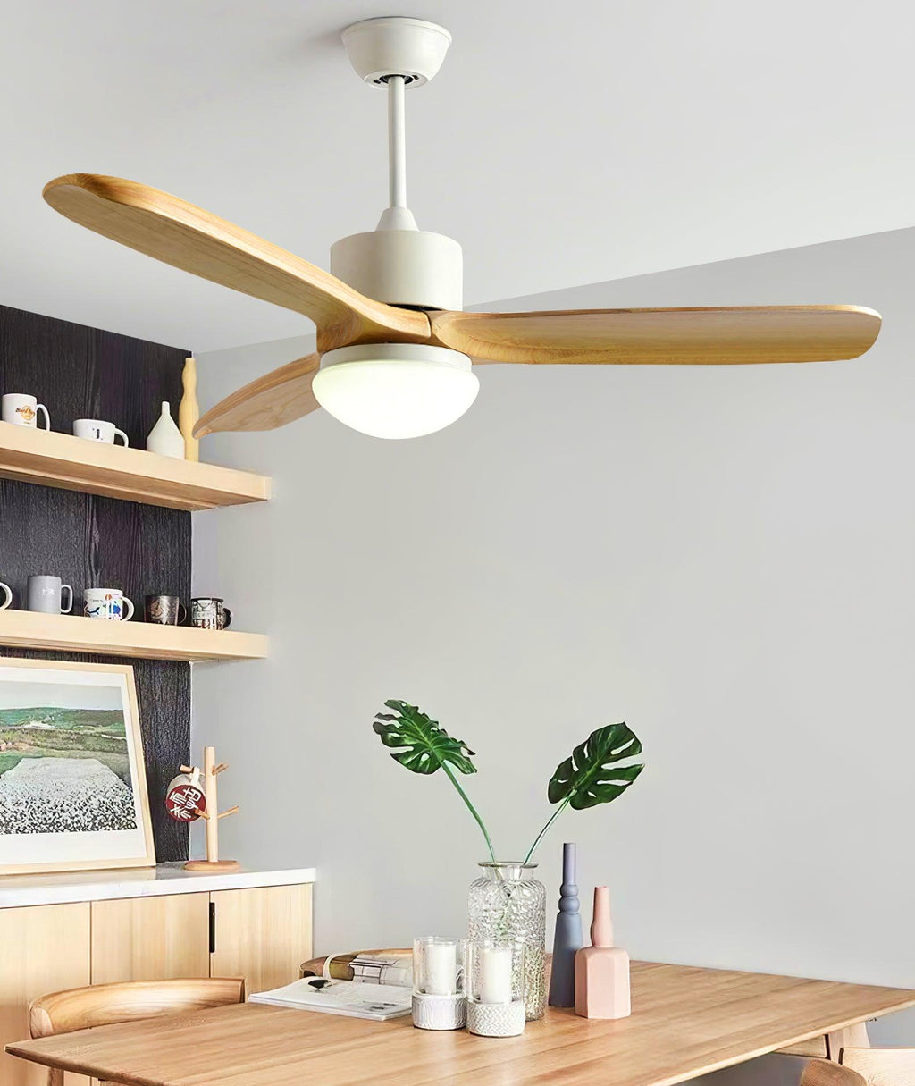 Harborough Sculpted Wood Blade Ceiling Fan Light