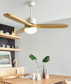 Harborough Sculpted Wood Blade Ceiling Fan Light