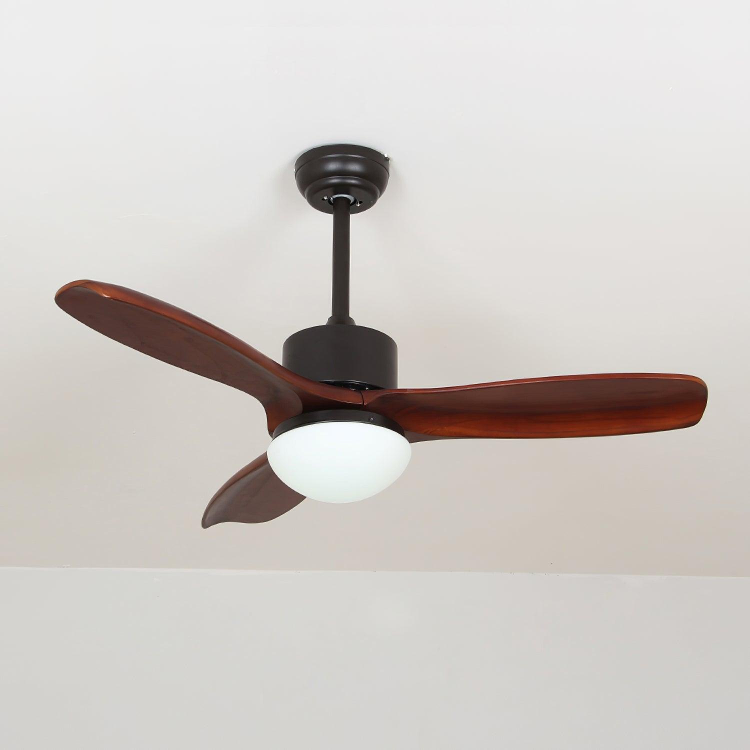 Harborough Sculpted Wood Blade Ceiling Fan Light