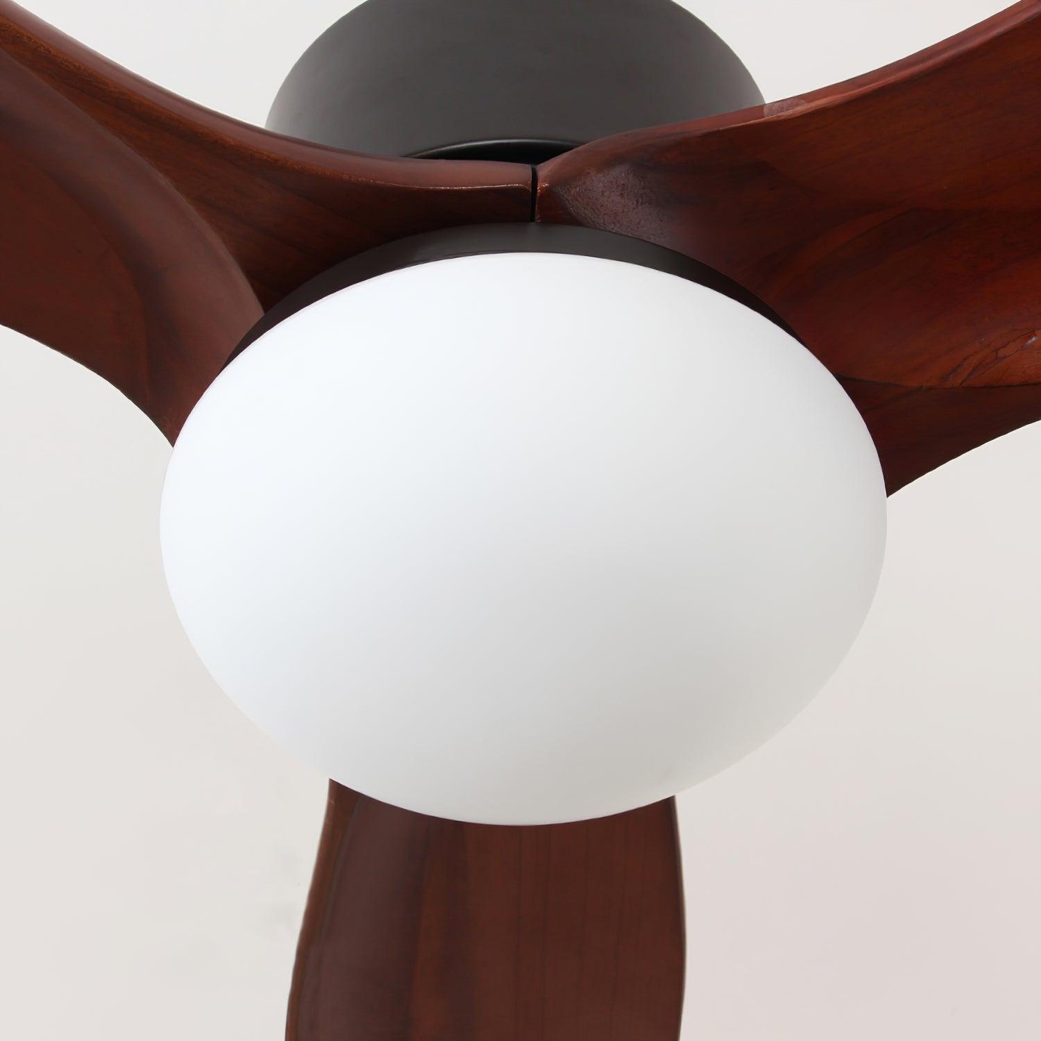Harborough Sculpted Wood Blade Ceiling Fan Light