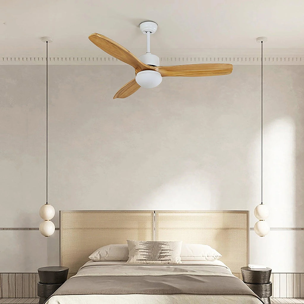 Harborough Sculpted Wood Blade Ceiling Fan Light