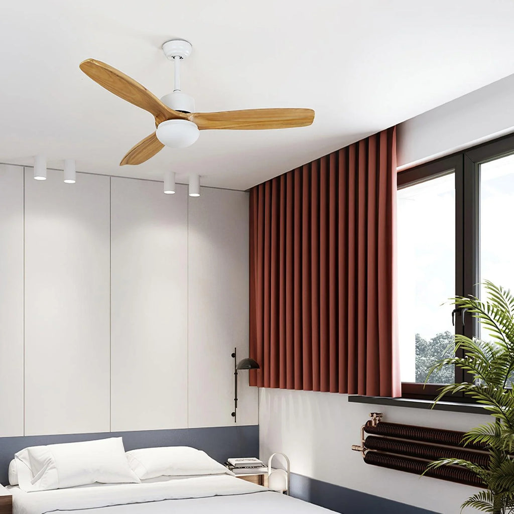 Harborough Sculpted Wood Blade Ceiling Fan Light