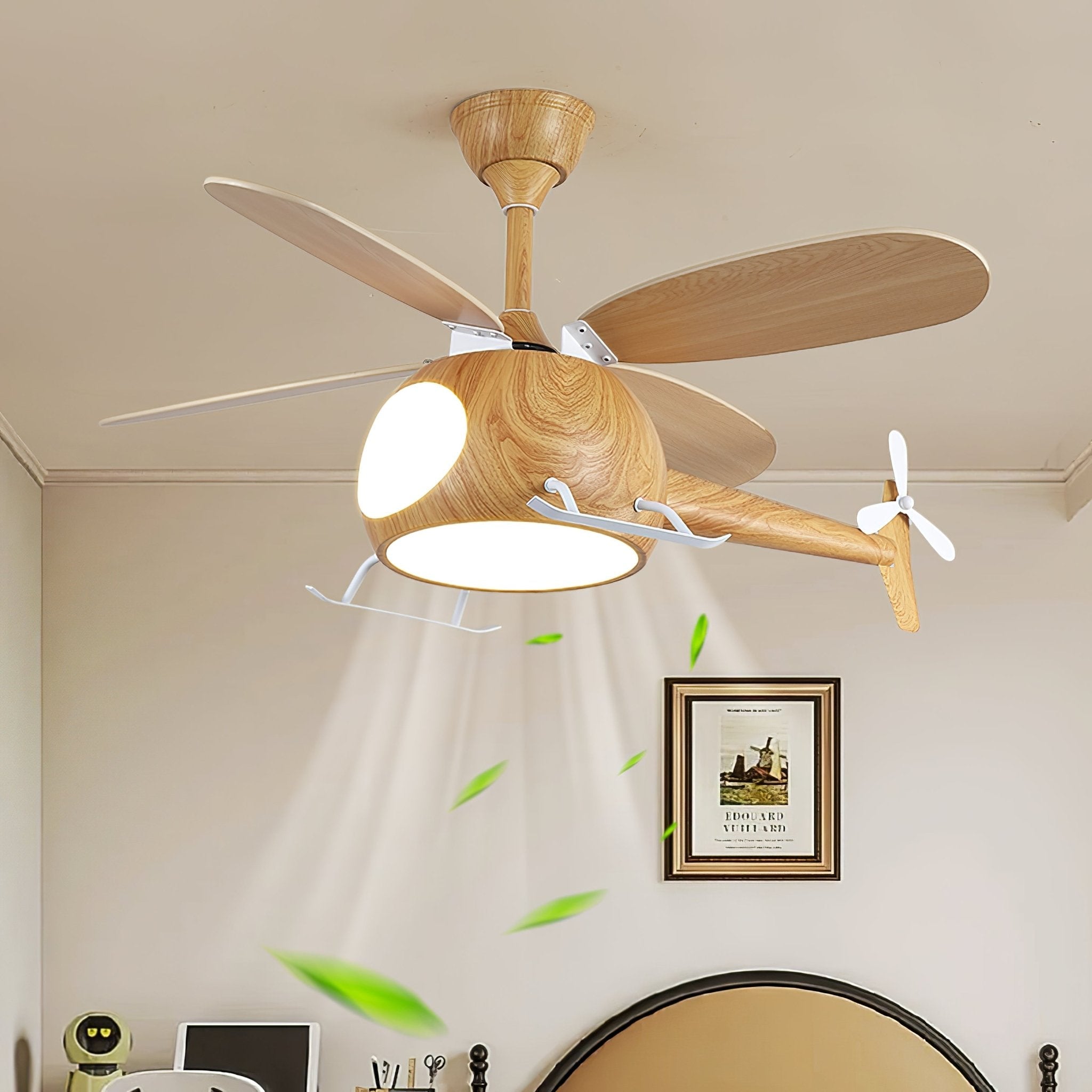 Modern Helicopter Blade Ceiling Fan Light