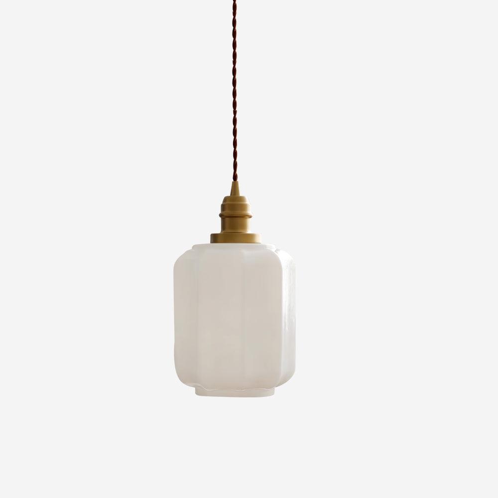 Henry White Glass & Brass Pendant Light