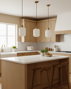 Henry White Glass & Brass Pendant Light