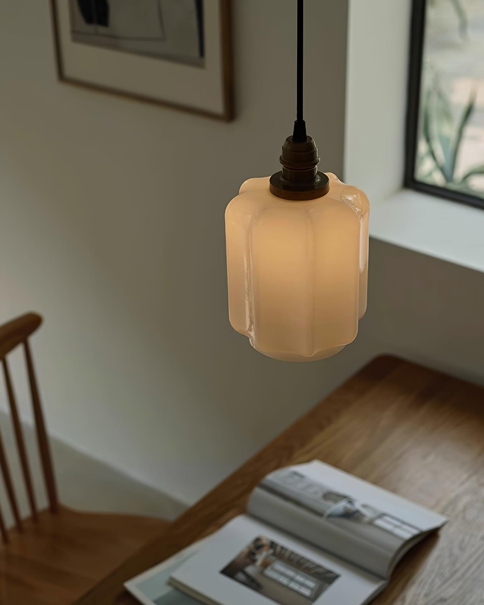 Henry White Glass & Brass Pendant Light