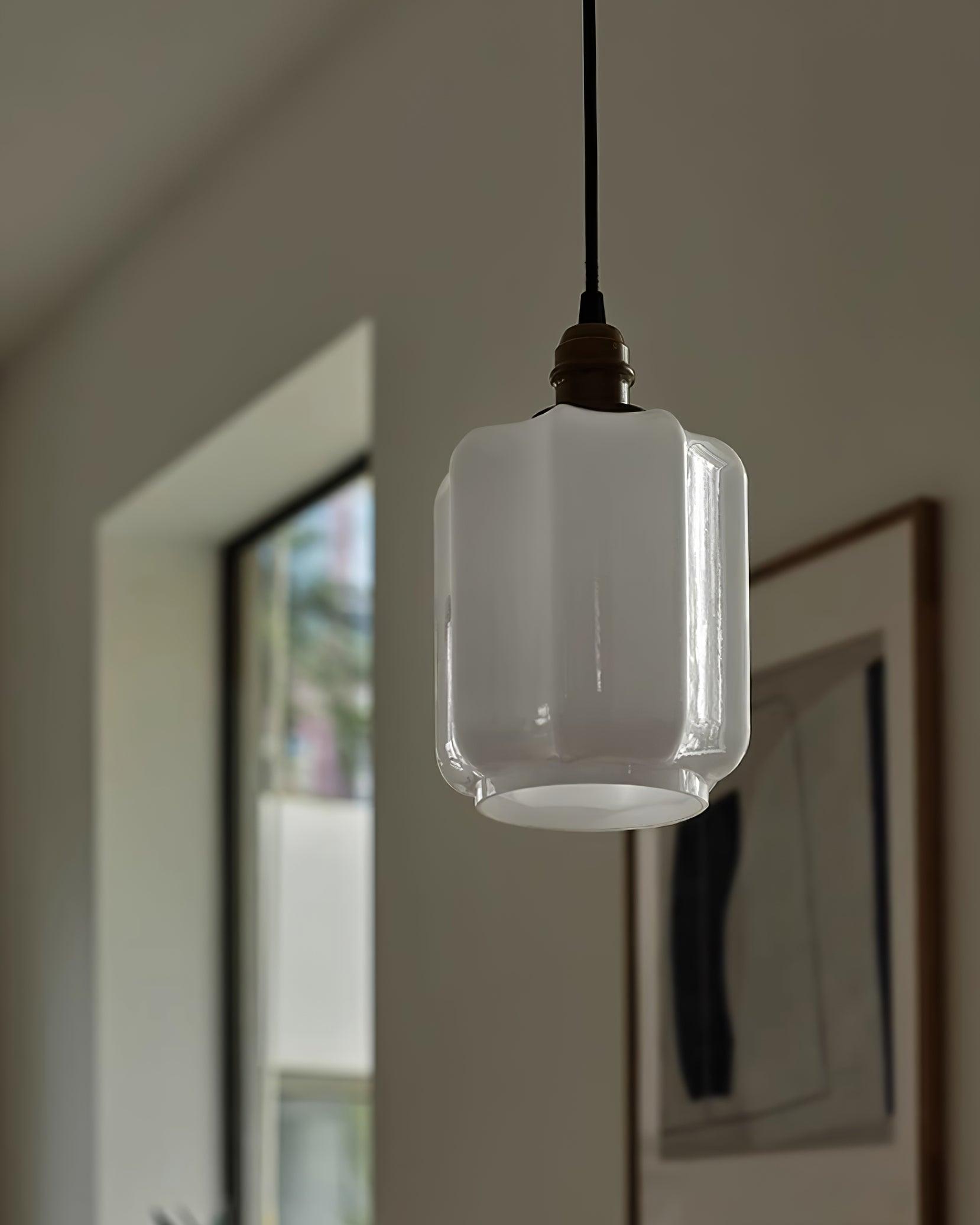 Henry White Glass & Brass Pendant Light