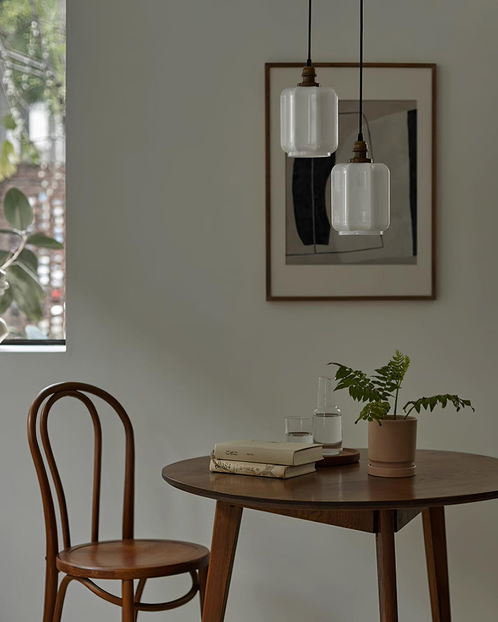 Henry White Glass & Brass Pendant Light