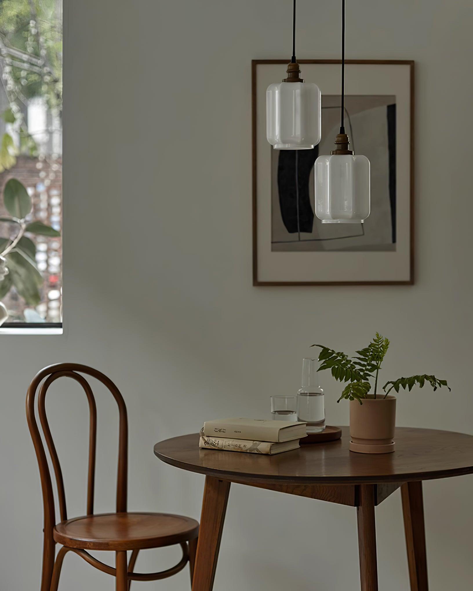 Henry White Glass & Brass Pendant Light