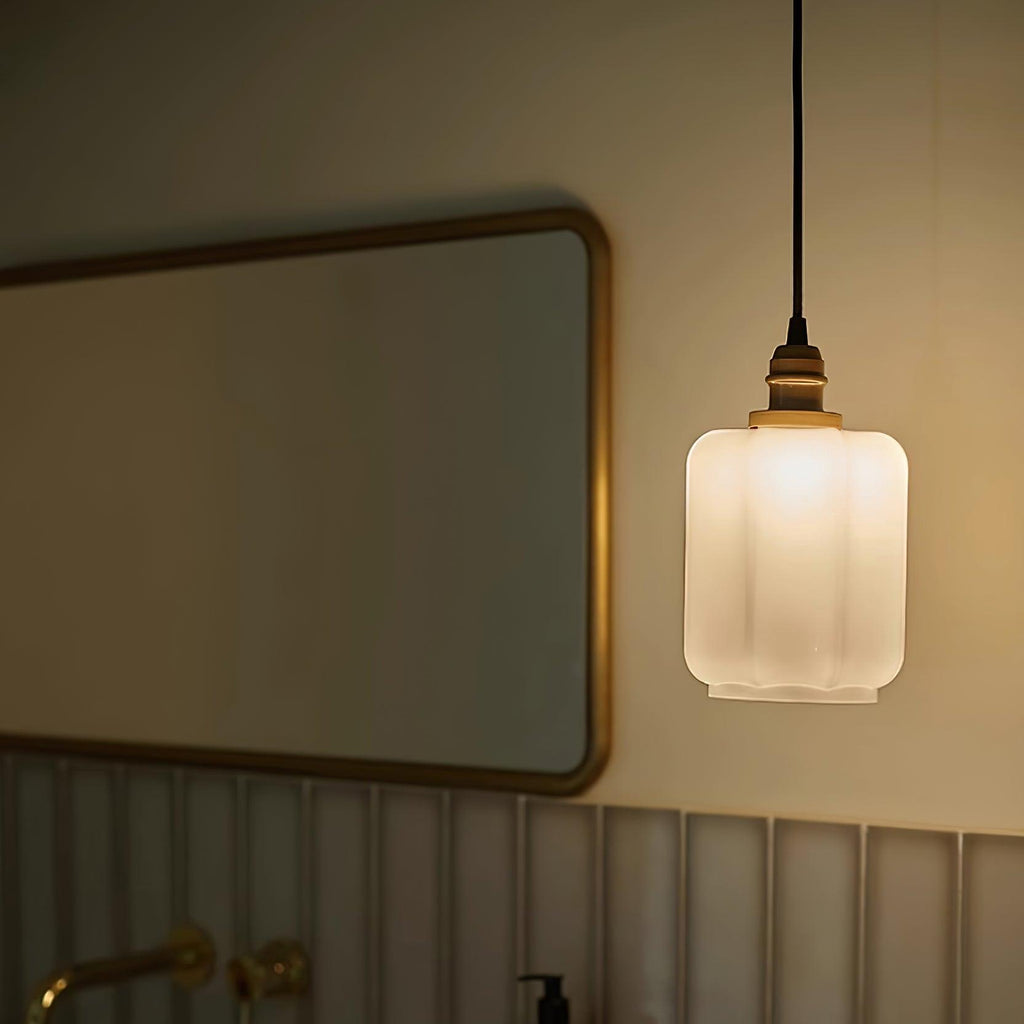 Henry White Glass & Brass Pendant Light