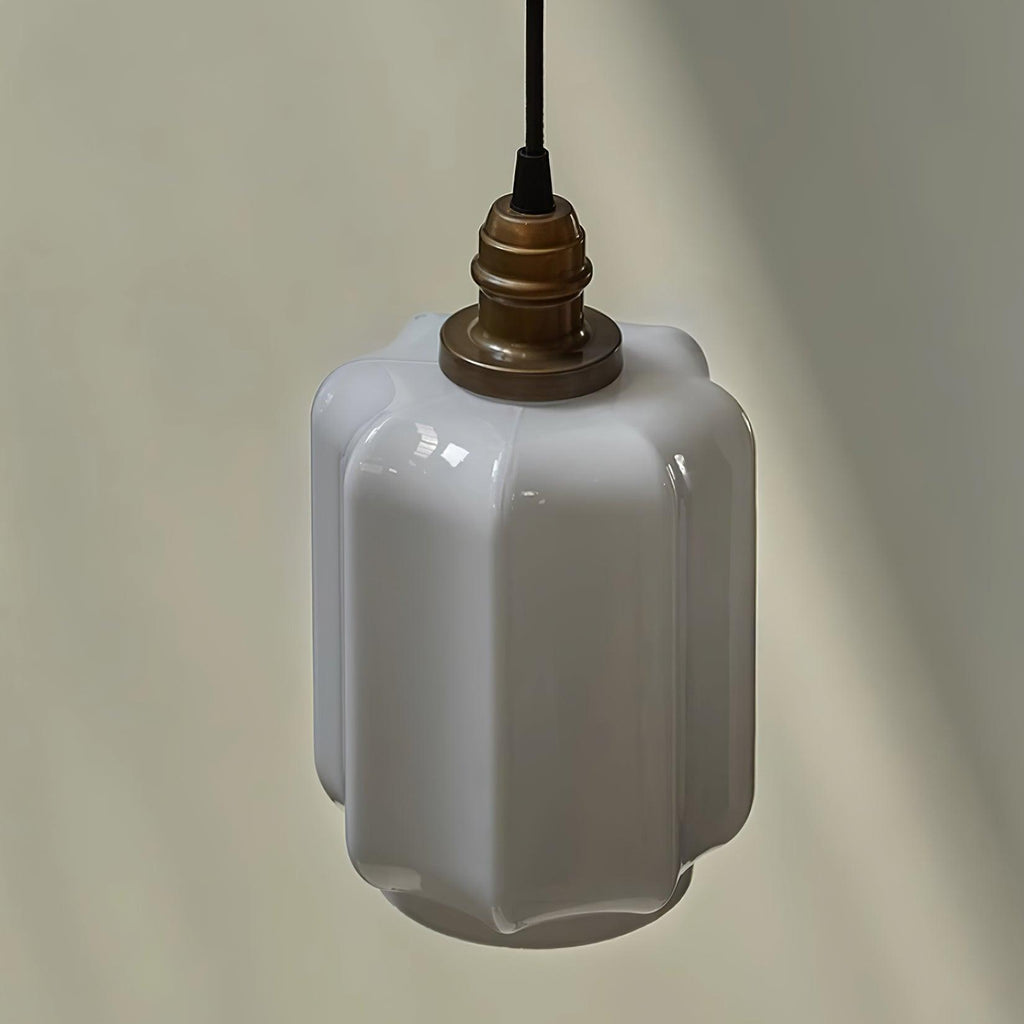 Henry White Glass & Brass Pendant Light