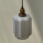 Henry White Glass & Brass Pendant Light