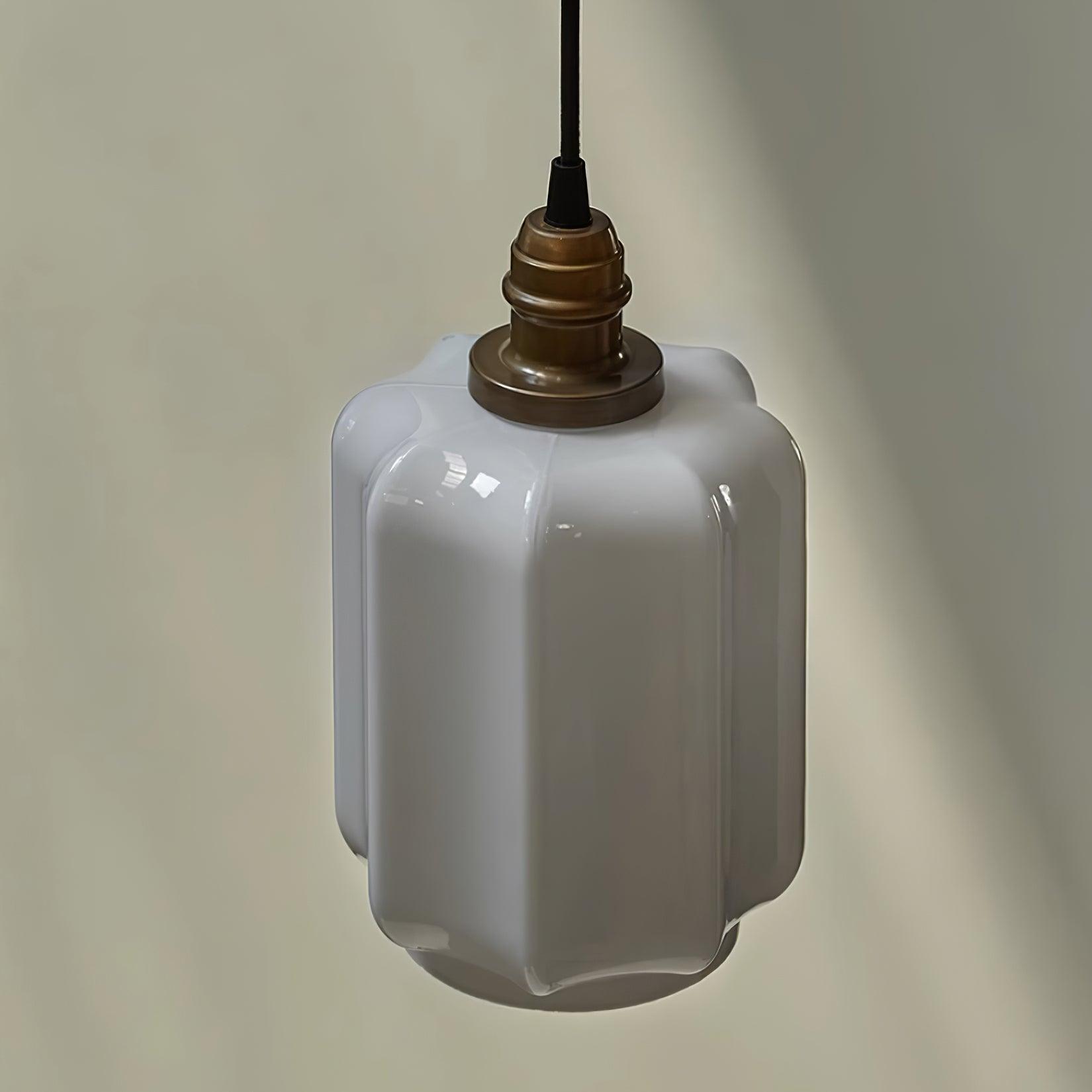Henry White Glass & Brass Pendant Light
