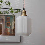 Henry White Glass & Brass Pendant Light