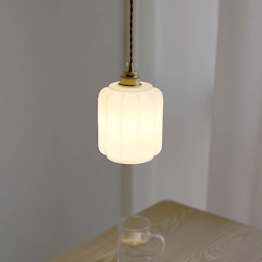 Henry White Glass & Brass Pendant Light