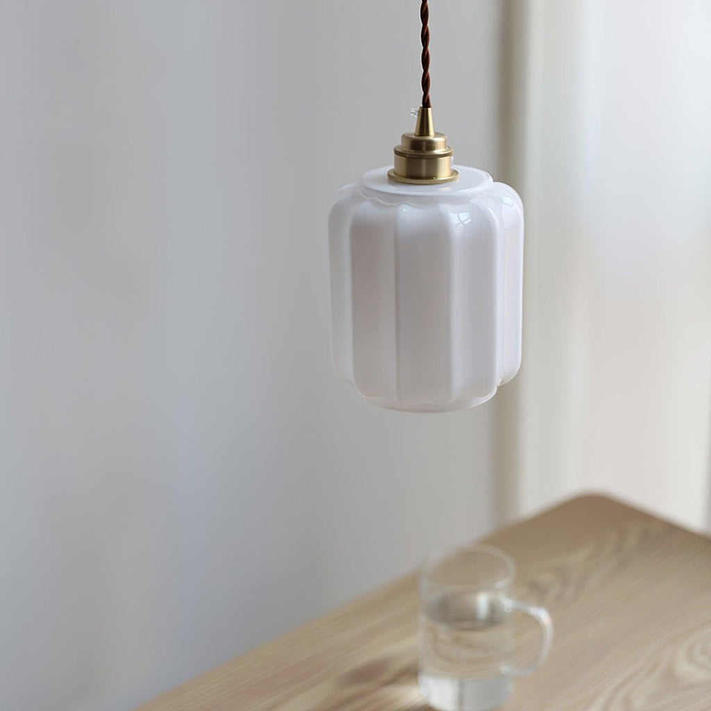 Henry White Glass & Brass Pendant Light