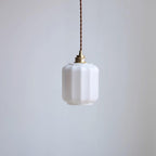Henry White Glass & Brass Pendant Light