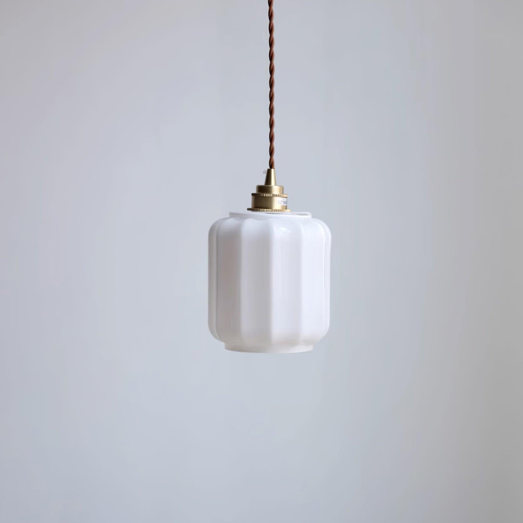 Henry White Glass & Brass Pendant Light