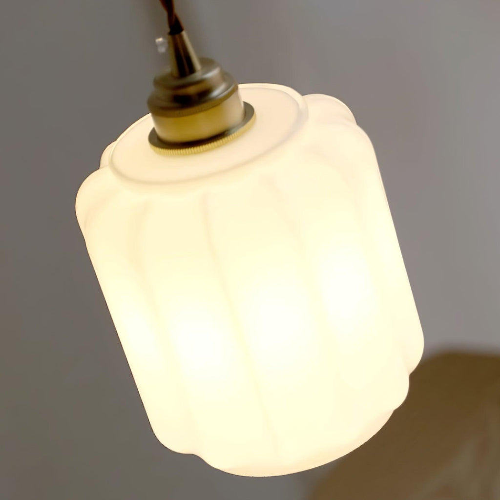 Henry White Glass & Brass Pendant Light