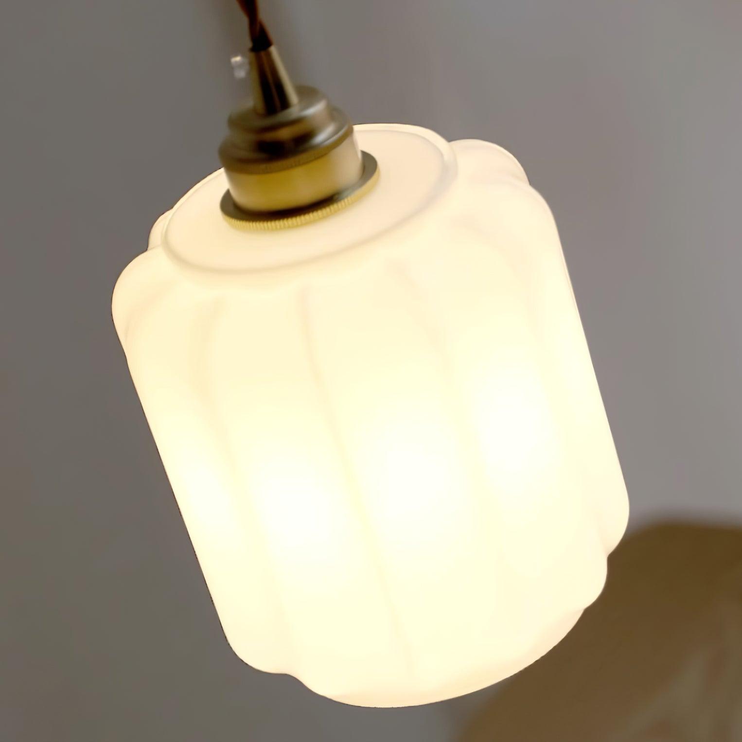 Henry White Glass & Brass Pendant Light